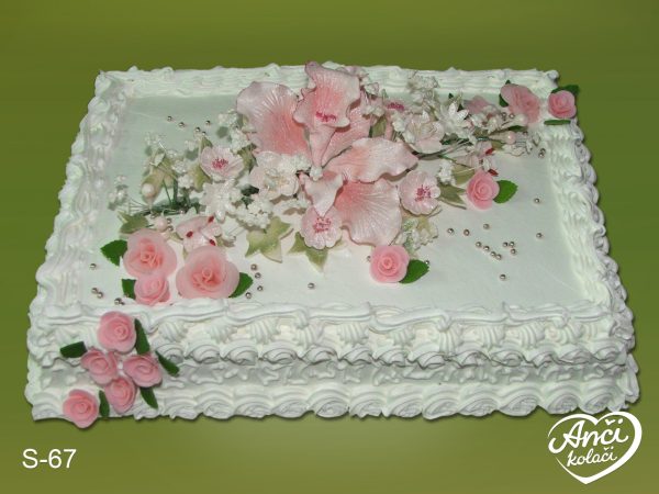 Torta sa orhidejom i ružama