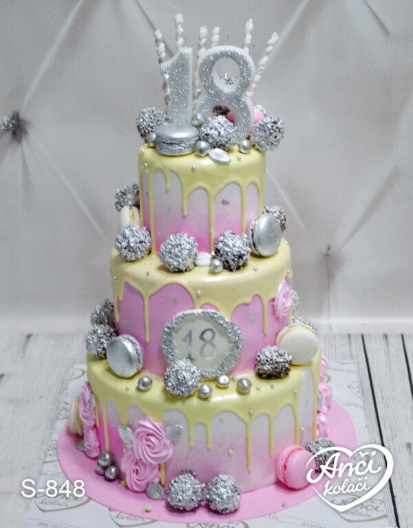 18 roze srebrna