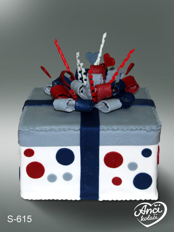 Poklon torta plava