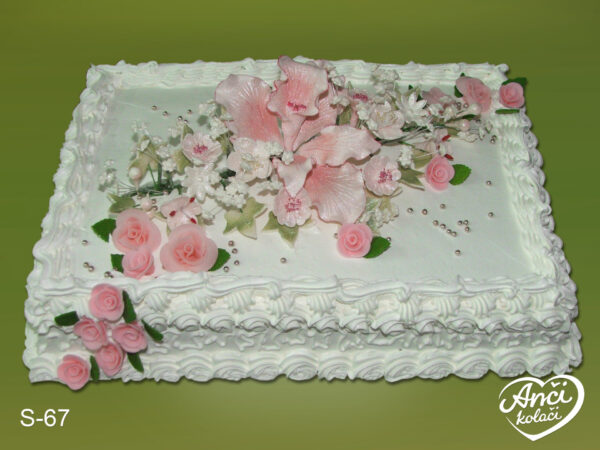 Torta sa orhidejom i ružama